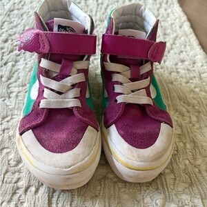 Dino Vans Green and Purple Sneakers with Classic high-Top Design